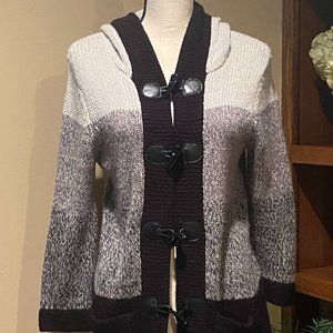 Debbie Morgan Cream and Brown Cardigan. Size Small.  EUC